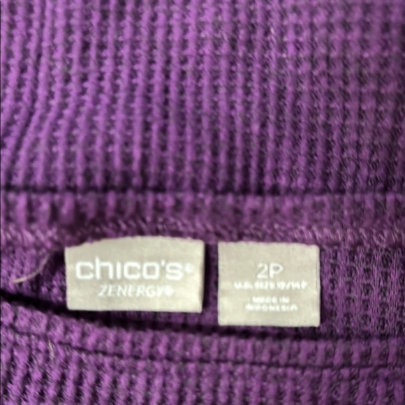 Chico’s Zenergy Waffle Knit Deep Purple Relaxed Tank Top - Picture 7 of 7